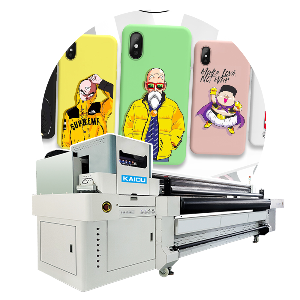 Impresora uv de fábrica kaiou i3200 cabezal de impresión 3,2 m ancho de impresión placa y rollo a rollo integrado