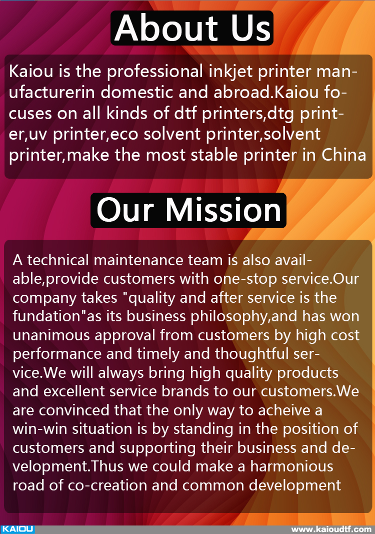 Kaiou 2023 nueva impresora DTF de 30 cm XP600 cabezal de impresión